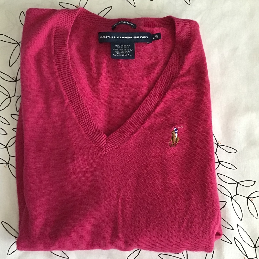 Ralph Lauren merino wool sweater pink size large